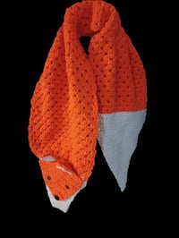Image 3 of Crochet Fox Scarf Orange