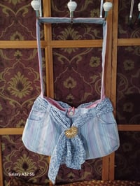 Image 2 of Multi Color Stripe w/Pink Bag