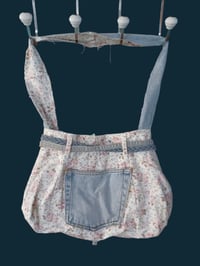 Image 2 of Rose On Blue Jean Rag Bag/Purse/Tote