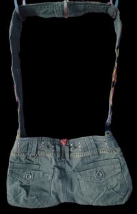 Image 2 of Green Owl Print Recycled Bag/Purse/Tote