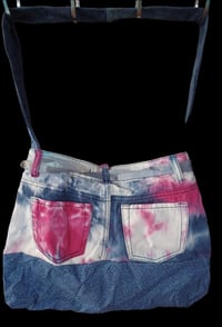 Image 2 of Blue &amp; Pink Print Recycled Bag/Purse/Tote