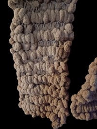 Image 2 of Brown Handmade Fleece Pom Pom Scarf