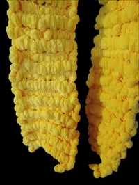 Image 2 of Yellow Fleece Pom Pom Handmade Scarf
