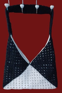 Image 2 of Black &amp; White Handmade Granny Square Tote/Bag