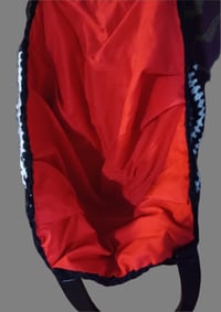 Image 3 of Handmade Crochet Black &amp; White Striped Purse/Tote