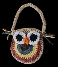 Image 1 of Hand Crochet Child's Owl Eyes Purse