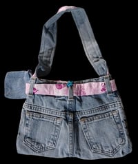 Image 2 of Girl's Remade Jean Purse &amp; Doll Bag