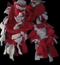 Image 1 of Scarlet/Gray Double Thick Fleece Scarf