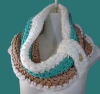 Image 1 of Striped Button Tie Cowl