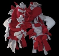 Image 2 of Scarlet/Gray Double Thick Fleece Scarf