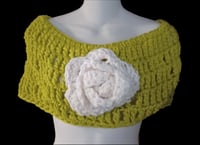 Image 1 of Crochet Cowl W/ Flower Accent