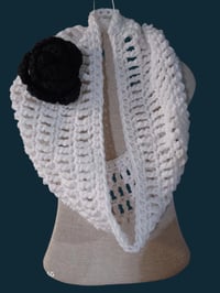 Image 1 of Cowl w/ Flower Accent Crochet