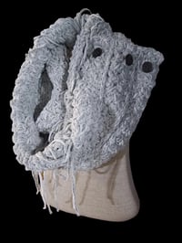 Image 1 of Bulky Cowl w/ Buttons Gray Specks Pattern Handmade