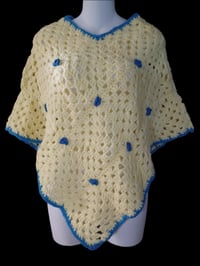 Image 1 of Yellow Granny Square Poncho