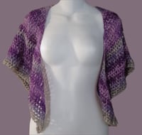 Image 2 of Purple &amp; Gray Triangle Scarf/Shaw