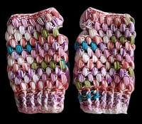 Image 1 of Colorful Puffy Textured Fingerless Gloves