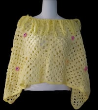 Image 3 of Yellow Granny Square Poncho Handmade