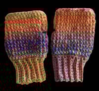 Handmade Fingerless Gloves Warm Colors