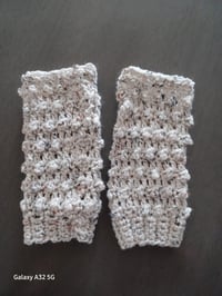 Image 1 of Hand Crocheted Speckled Fingerless Gloves
