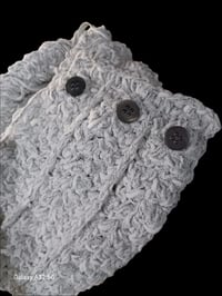 Image 4 of Bulky Cowl w/ Buttons Gray Specks Pattern Handmade