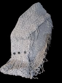 Image 5 of Bulky Cowl w/ Buttons Gray Specks Pattern Handmade
