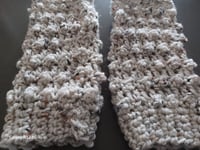 Image 2 of Hand Crocheted Speckled Fingerless Gloves