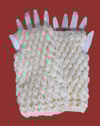 Image 1 of Puffy Glitter Fingerless Gloves Handmade