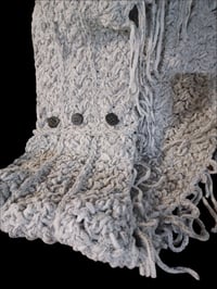 Image 6 of Bulky Cowl w/ Buttons Gray Specks Pattern Handmade
