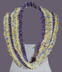 Image 1 of Handmade Purple &amp; Yellow Cowl Neck Scarf