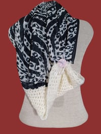 Image 1 of Black &amp; White Animal Cowl Scarf