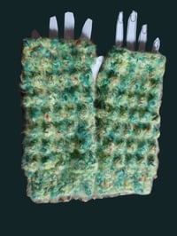 Image 1 of Silky Soft Green With Color Specs Handmade