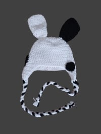 Image 3 of Black &amp; White Puppy Snuggle Sack with Hat