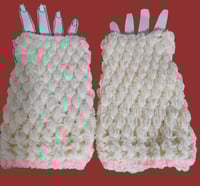 Image 3 of Puffy Glitter Fingerless Gloves Handmade