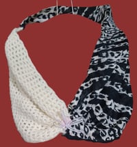 Image 3 of Black &amp; White Animal Cowl Scarf