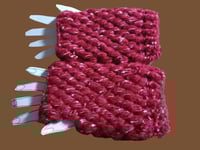 Image 3 of Handmade Puffy Red Fingerless Gloves