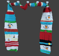 Image 1 of Handmade Snowman Faces Scarf