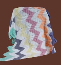 Image 1 of Pastel Zig Zag Handmade Blanket