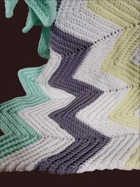 Image 2 of Pastel Zig Zag Handmade Blanket