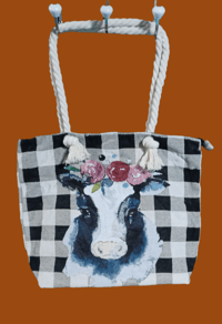 Image 1 of Buffalo Plaid Cow Bag