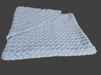 Image 2 of Blue Hooded Baby Handmade Blanket