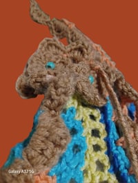 Image 6 of Hand Crochet Triangle Shawl/Scarf Blue Multi