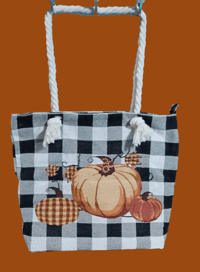Image 1 of Buffalo Plaid Pumpkin Bag