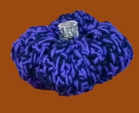 Image 1 of Purple &amp; Black Small Crocheted Pumpkin