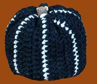 Image 1 of Black &amp; White Hand Crochet Pumpkin