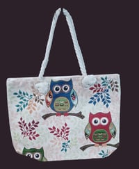 Image 1 of Owl Trio Canvas Bag