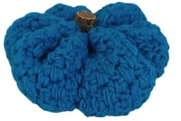 Image 1 of Teal Blue Crochet Pumpkin