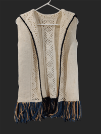 Image 1 of Sleeveless Cardigan With Flower Detail