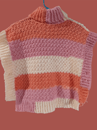 Image 2 of Just Peachy Girls Cowl Neck Poncho