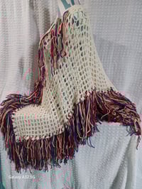 Image 6 of Cream Color Poncho with Fringe