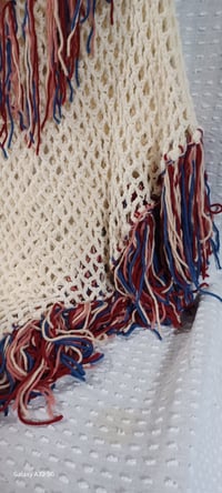 Image 8 of Cream Color Poncho with Fringe